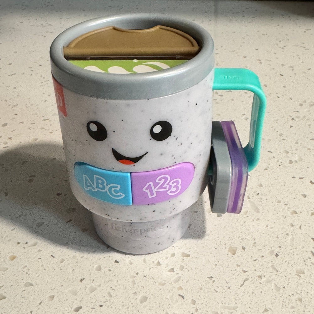 Fisher-Price Laugh & Learn Coffee Mug HRP35 Interactive Musical Toy Gray ABC 123